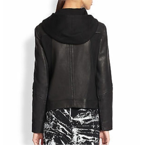 NWOT Helmut Lang 100% Lamb Leather Jacket 2 Asymmetrical Zip Double Lined Coat S - Picture 7 of 16
